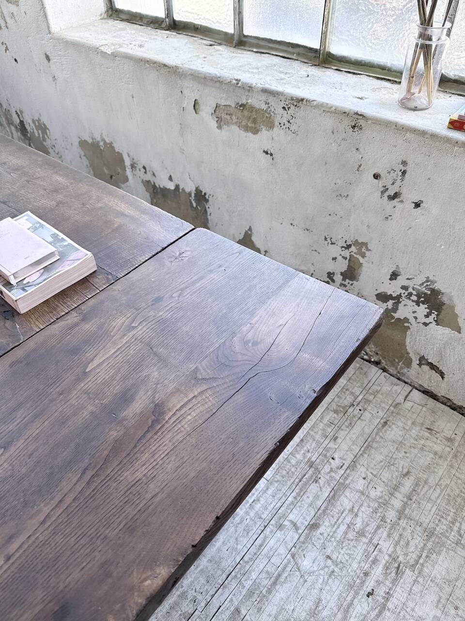 Solid oak table 1900 drapery style XL 280cm with extensions