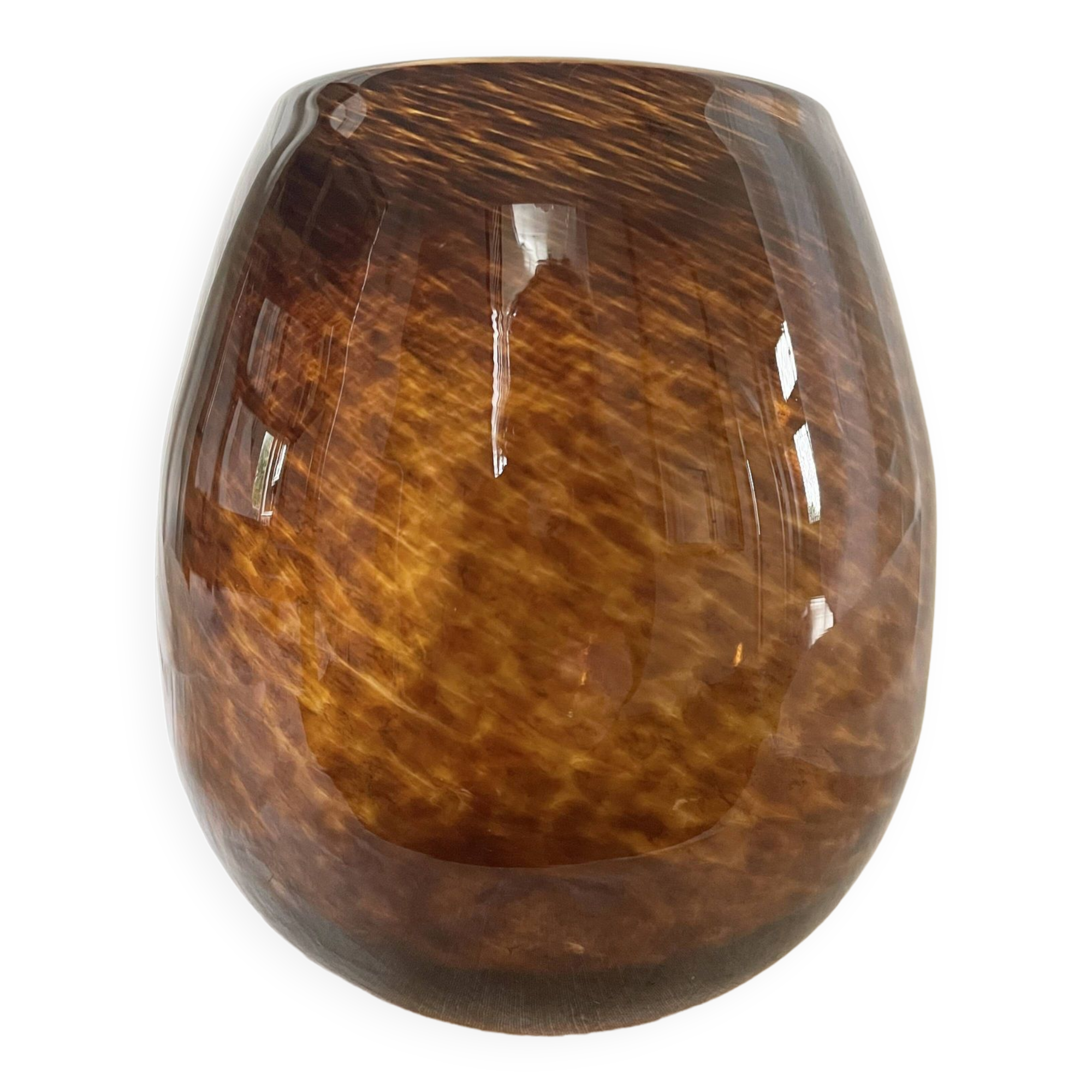 Amber glass vase