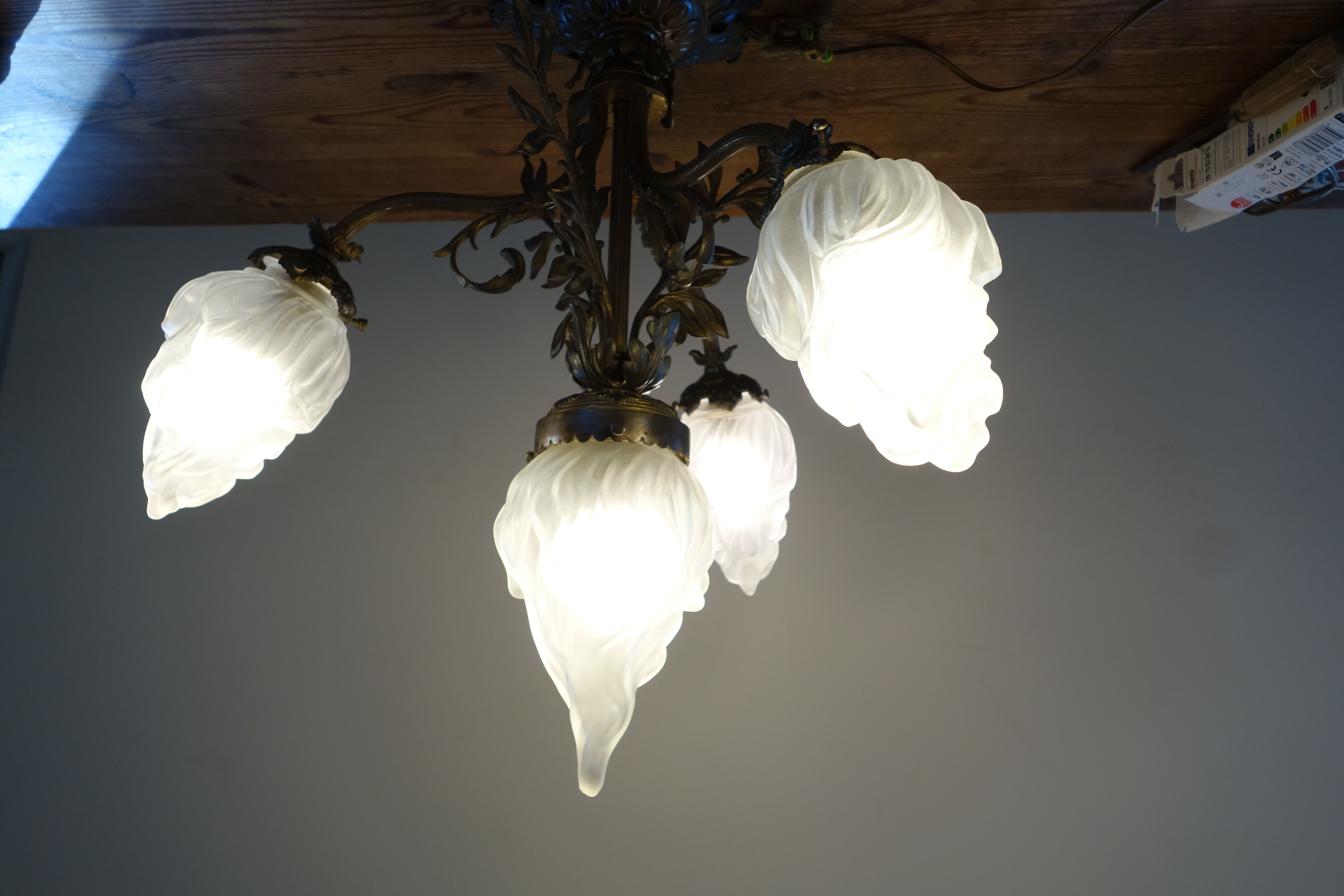 Lustre avec torchères style Napoléon 3