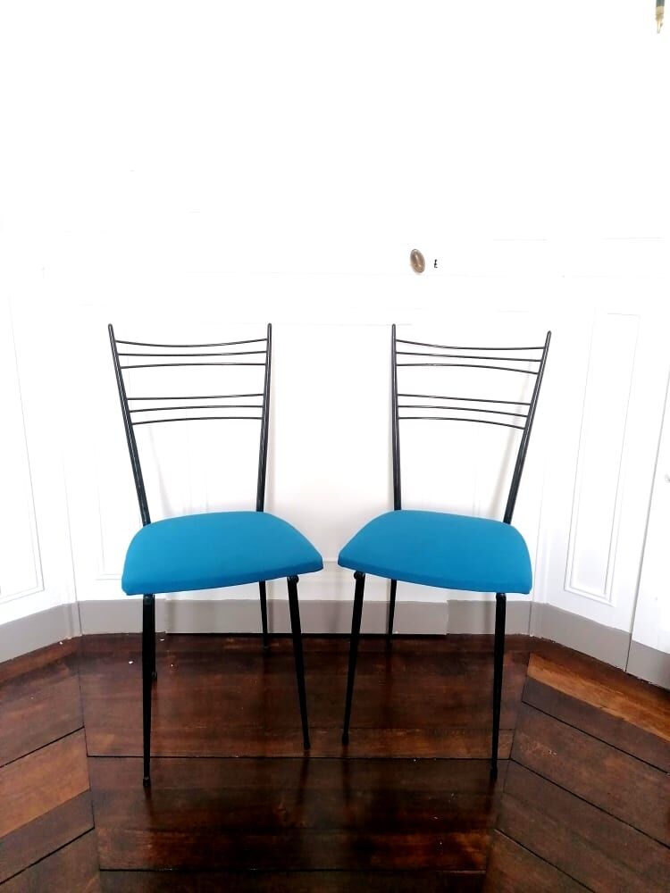 Paire de chaises 1950 de Colette gueden pour primavera, france, 1950
