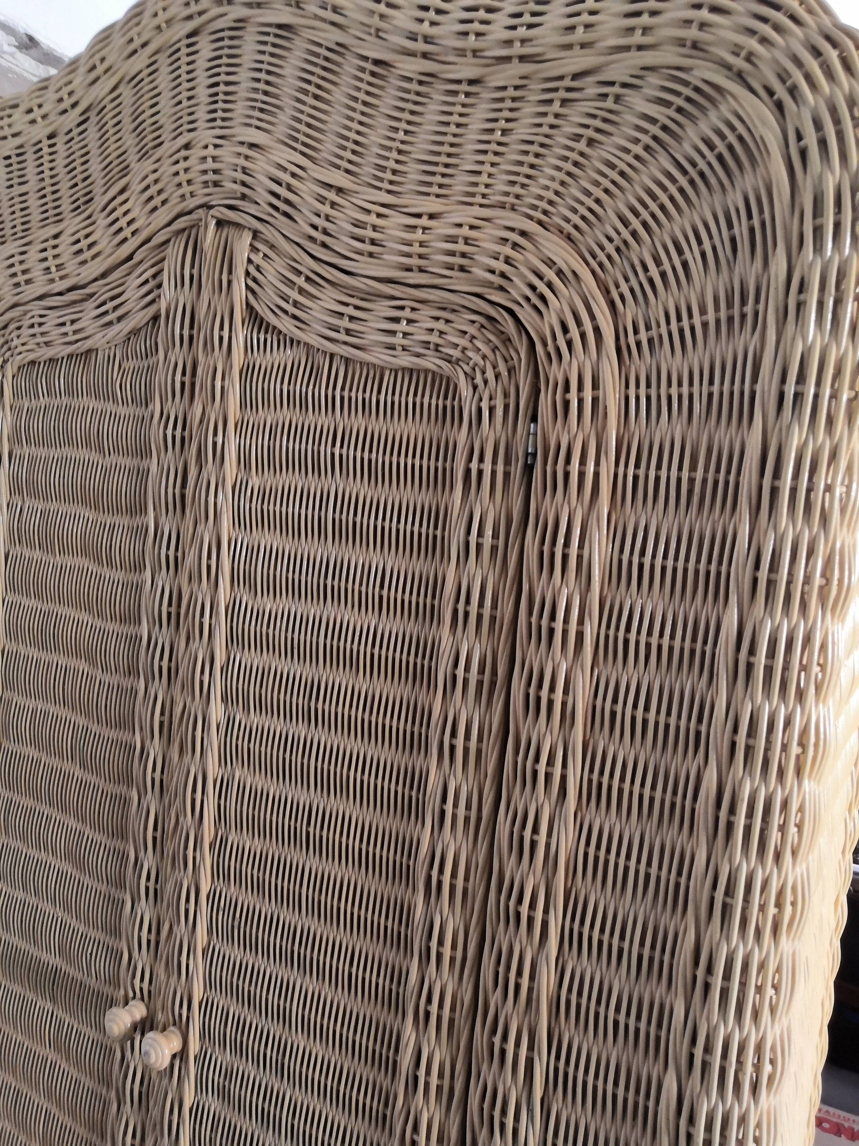 Vintage Rattan Wardrobe 1970s