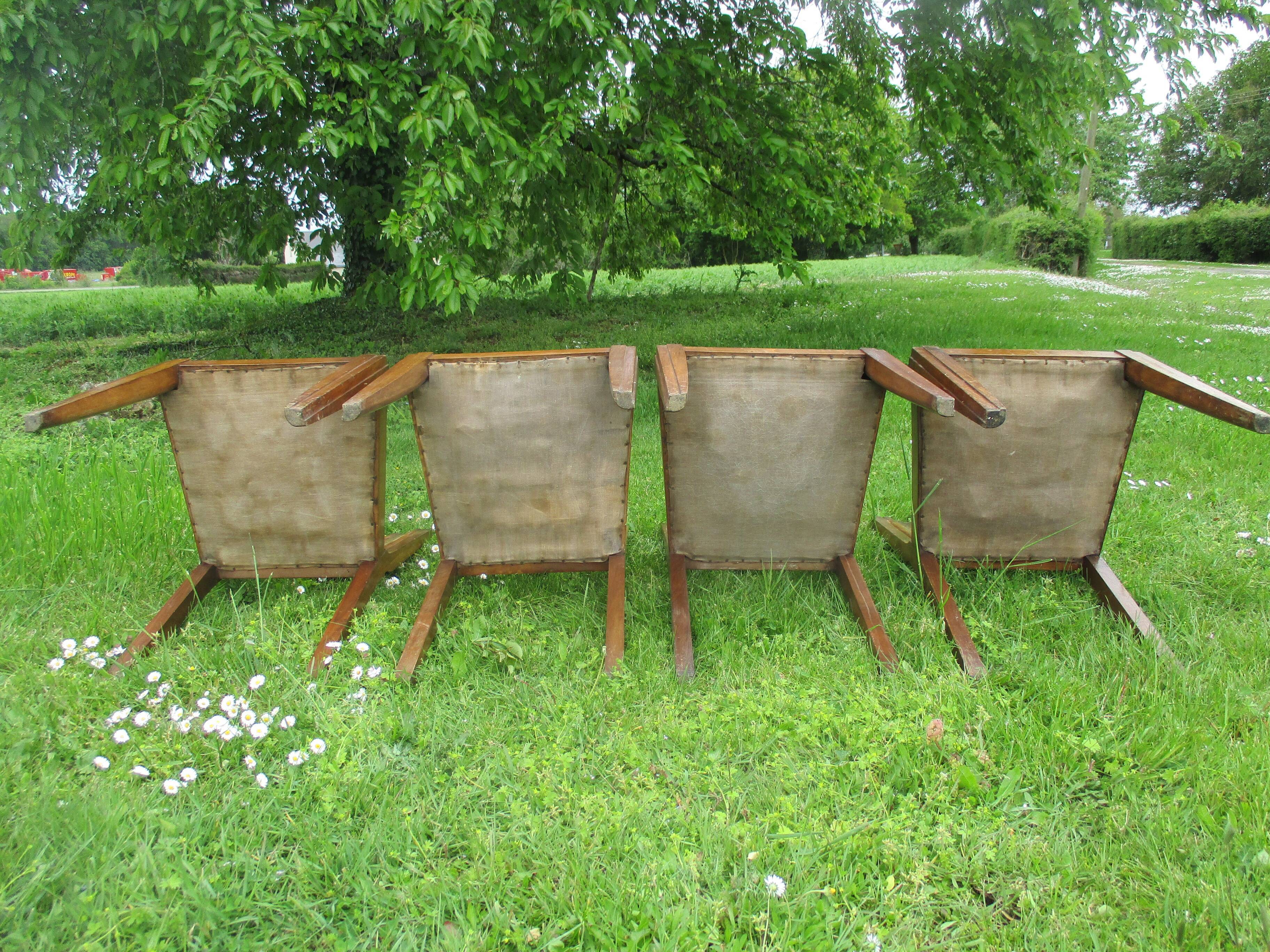 4 Art-deco Circa Chairs 1940