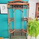 Antique rattan and bamboo coat rack