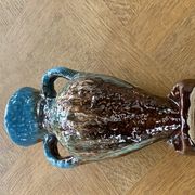 Vase amphore en barbotine, céramique émaillée de style vallauris vintage