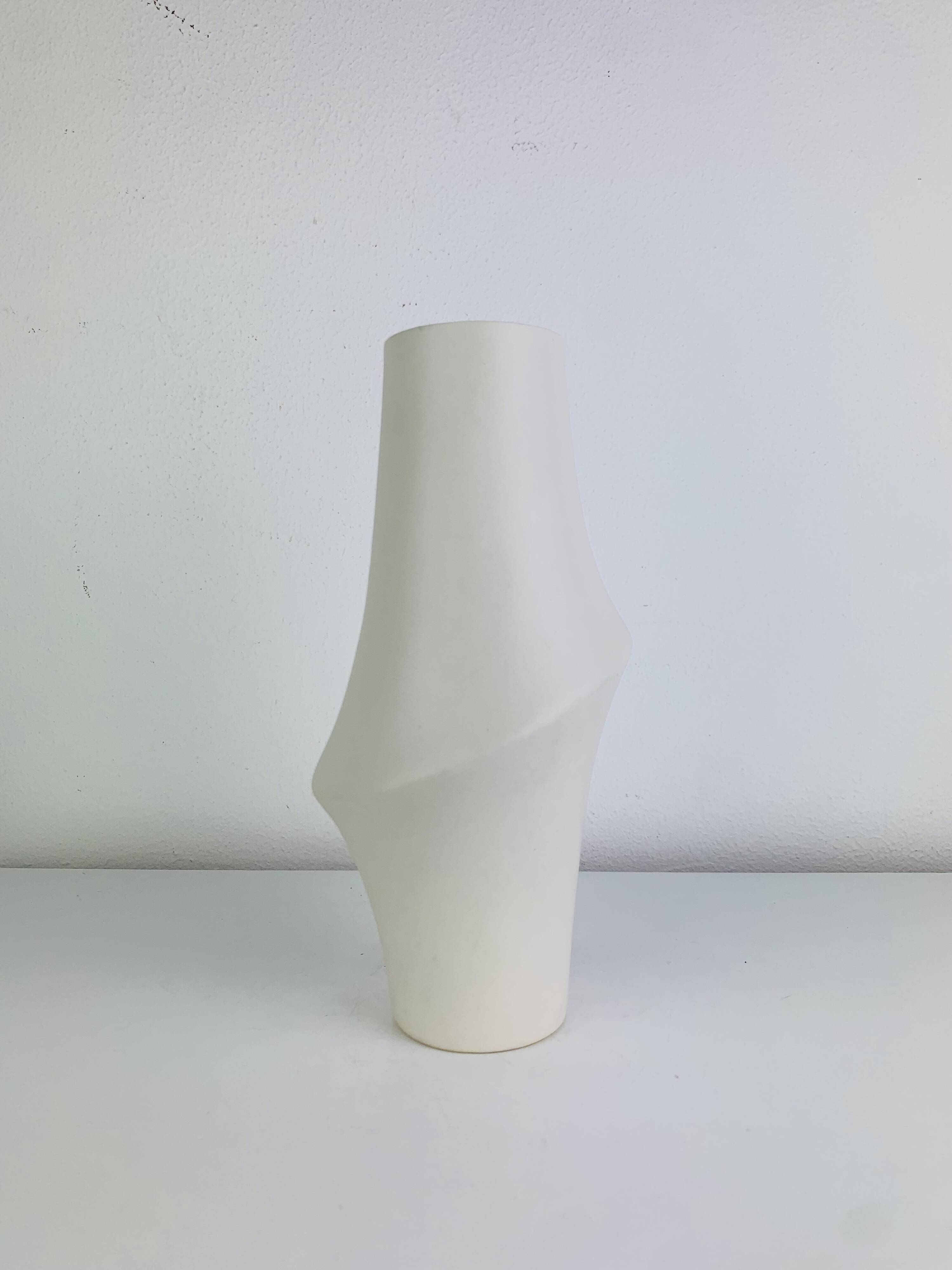 White ceramic vase, organic shape