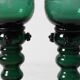 Vintage Emerald Green Wine Stem Crystal Glasses Remmare / Germany / 1960s