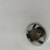 Pair of blue enameled sheet metal pendant lights