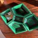 Compartmented dish VALLAURIS J-M Faux Barbotine diamond-shaped earthenware 60s