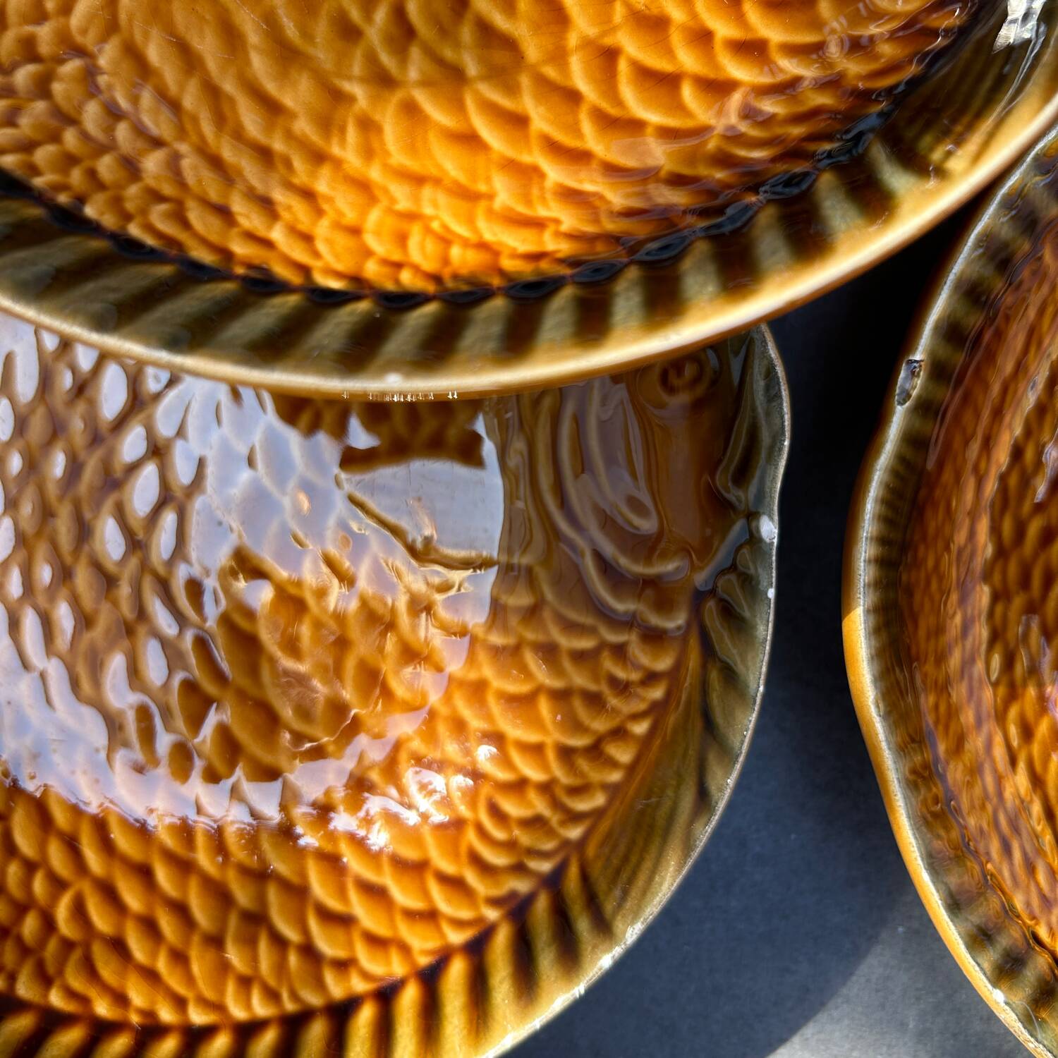 10 Sarreguemines fish plates