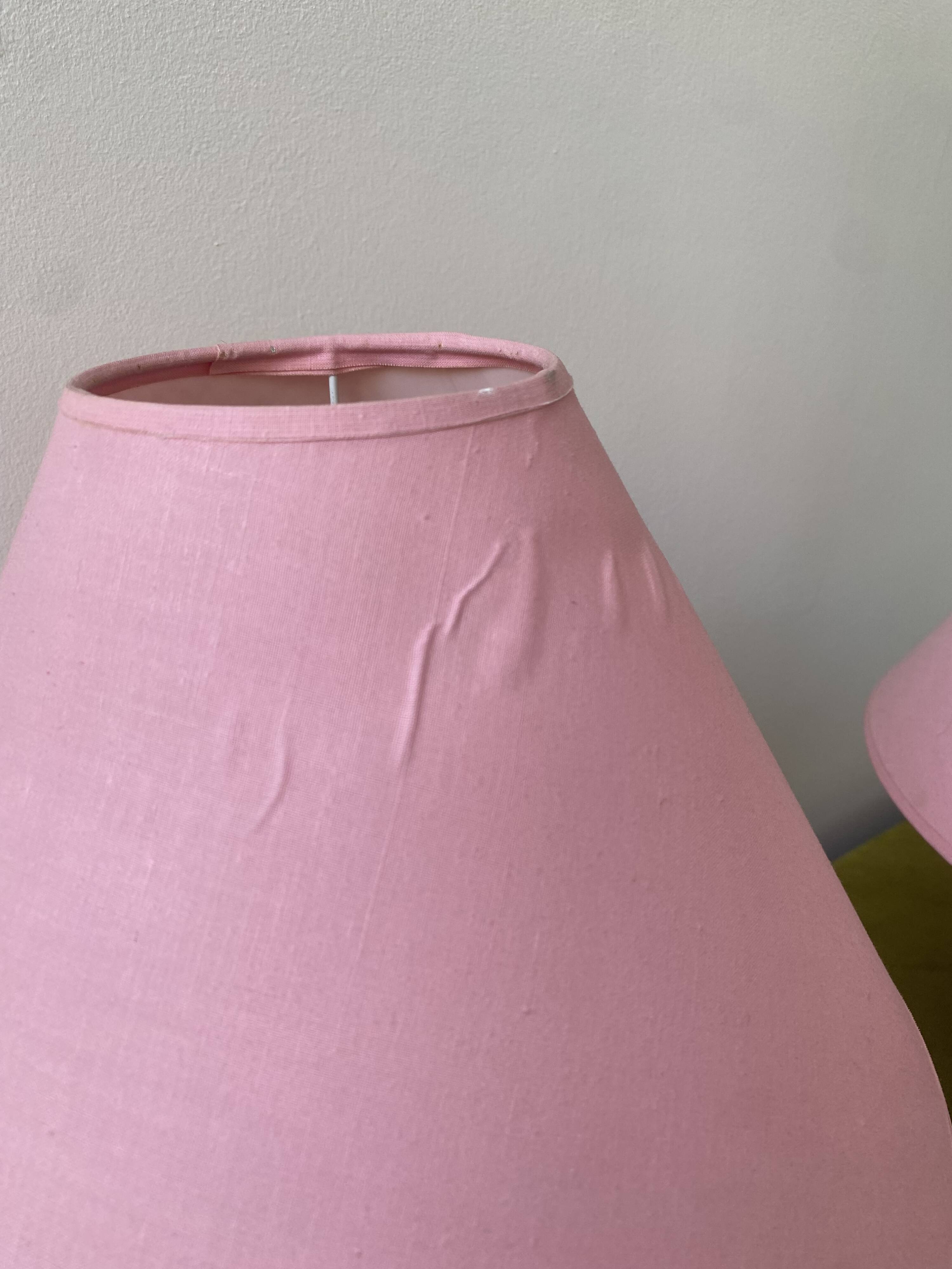 Lot of 2 candy pink bedside lamps