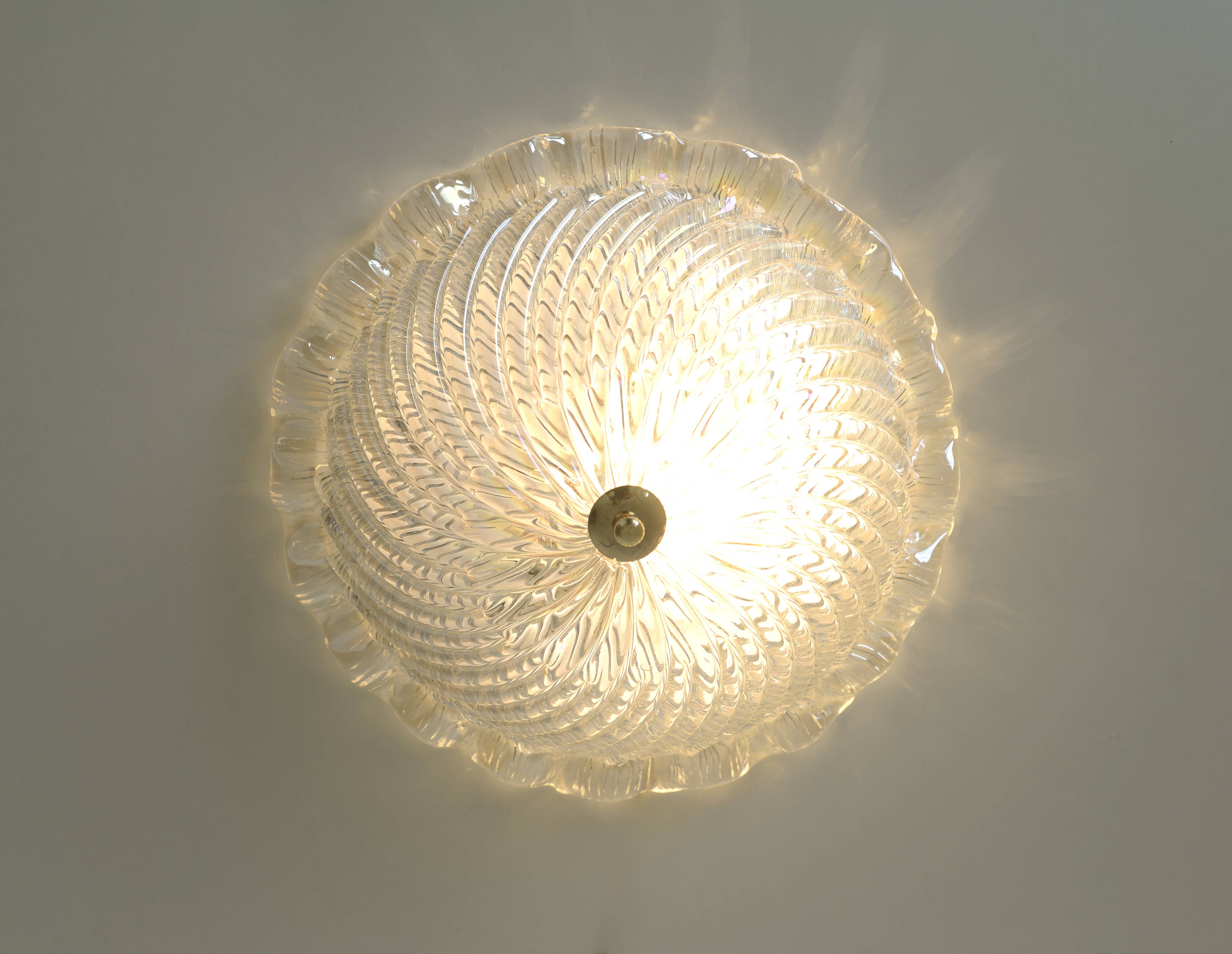 Vintage Murano Glass Sconce: Pearl Glass Wall Lamp / Handmade Flush Mount
