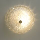 Vintage Murano Glass Sconce: Pearl Glass Wall Lamp / Handmade Flush Mount