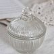 Small vintage candy dish / sugar bowl in ribbed glass