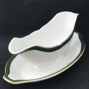 Saucière with antique attached underplate Villeroy and Boch Boch Mettlach XIX century