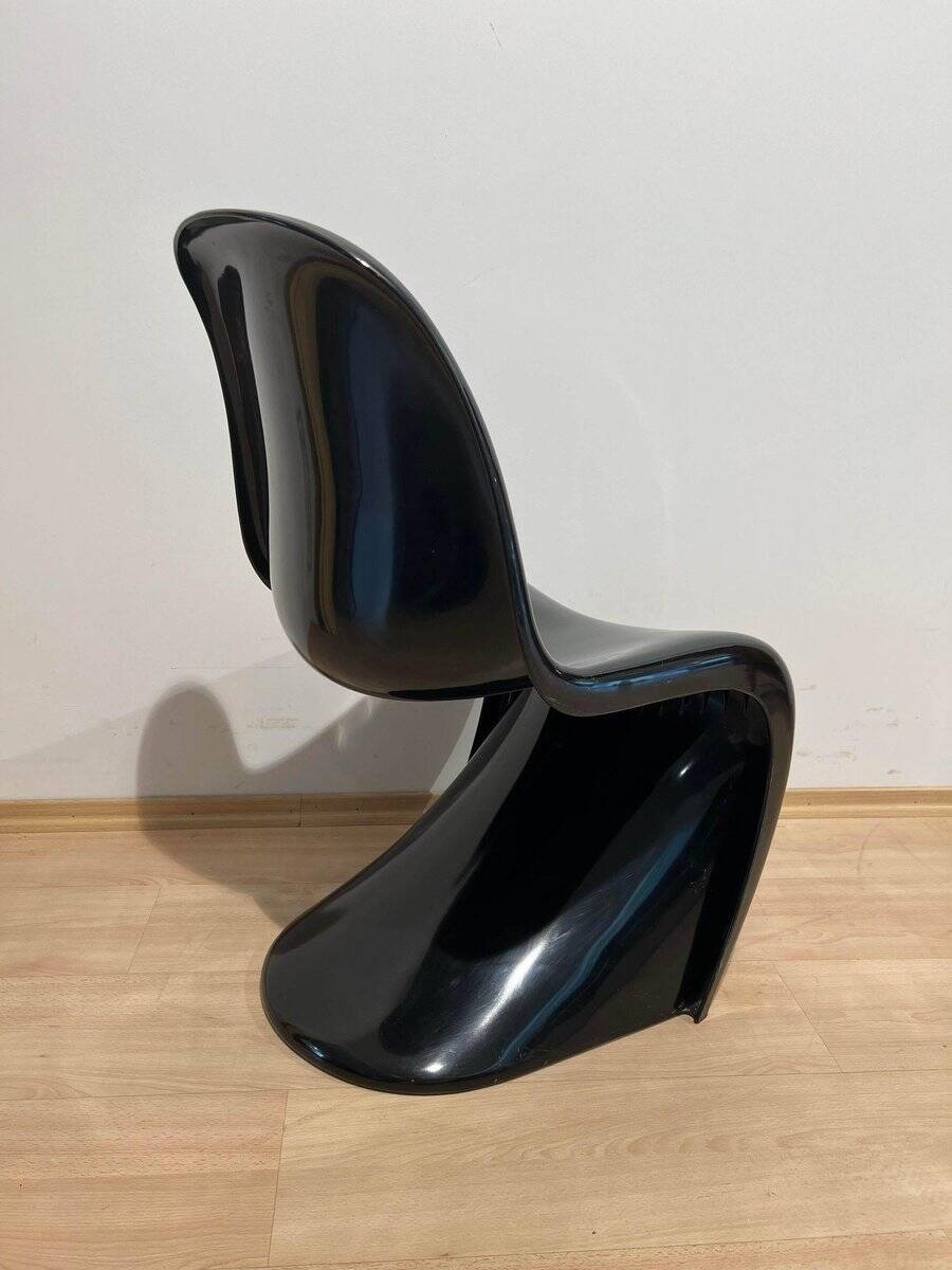Panton Cantilever Chair in Black Pu by Verner Panton, Germany, 1971