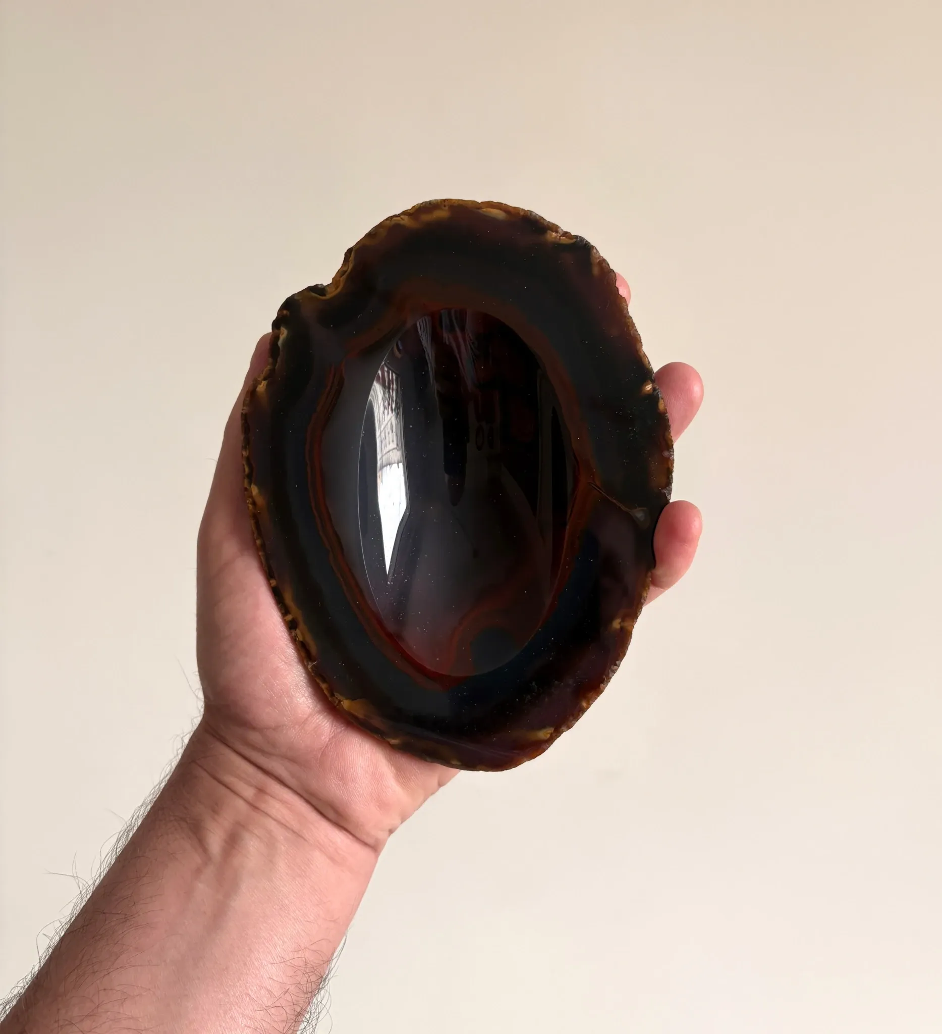 1970s Italian Agate Ashtrays/ Vide-Poche, Set of Three Natural Stone Trays