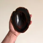 1970s Italian Agate Ashtrays/ Vide-Poche, Set of Three Natural Stone Trays
