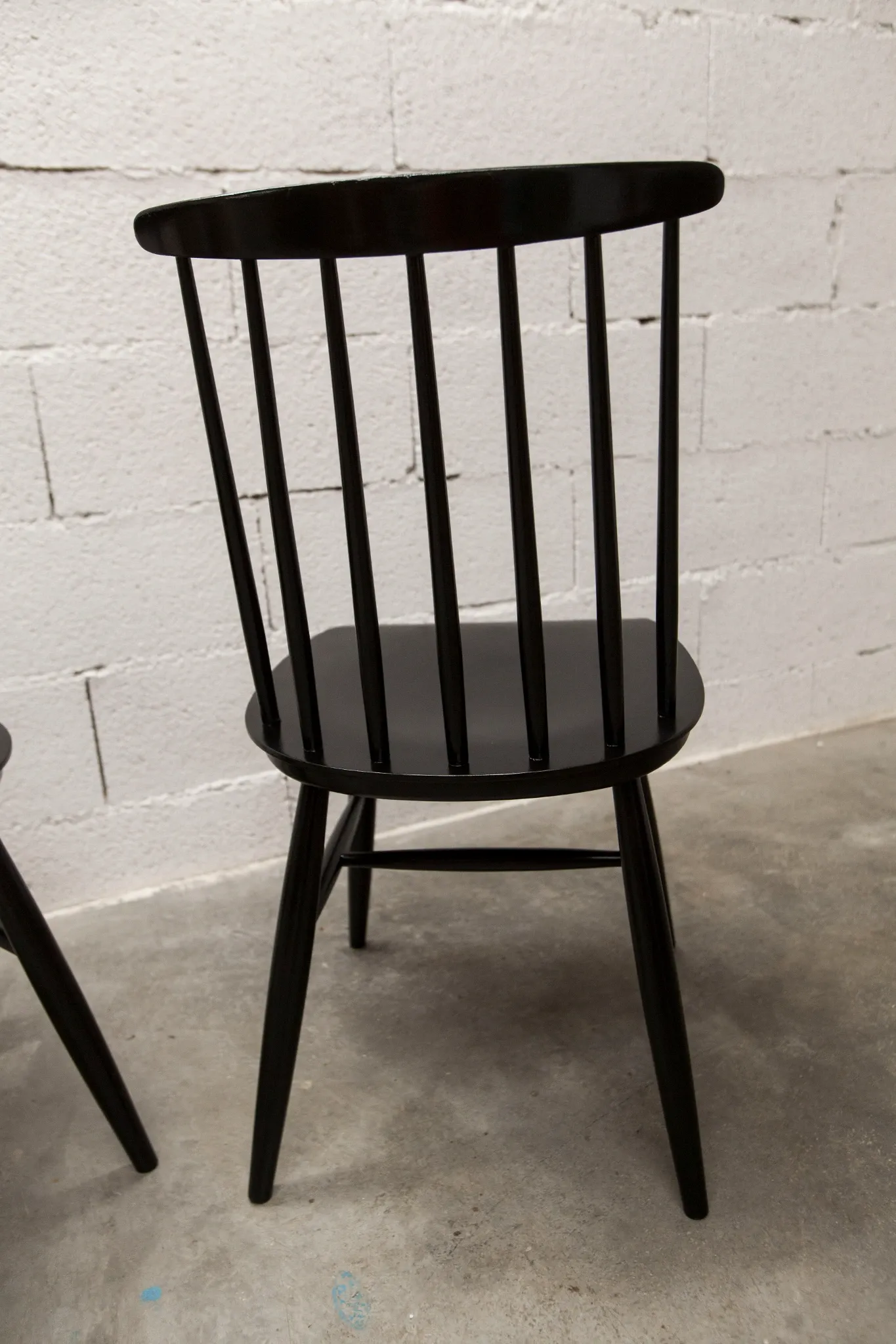 Pair of Scandinavian chairs Fanett by Ilmari Tapiovaara black teak 1960