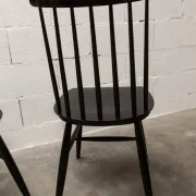 Pair of Scandinavian chairs Fanett by Ilmari Tapiovaara black teak 1960