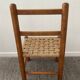 Scandinavian wooden chair and braided rope seat 70s