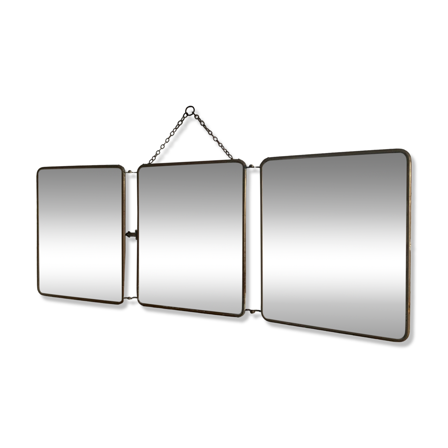 Vintage mirror 1930 triptych barber hairdresser - 30 x 78 cm