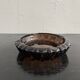 Amber glass ashtray