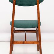Green velvet Mid-Century chair designed by Rajmund Hałas, Poland, 1960s.