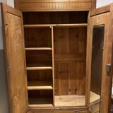 Vintage raw wood cabinet shelves and wardrobe