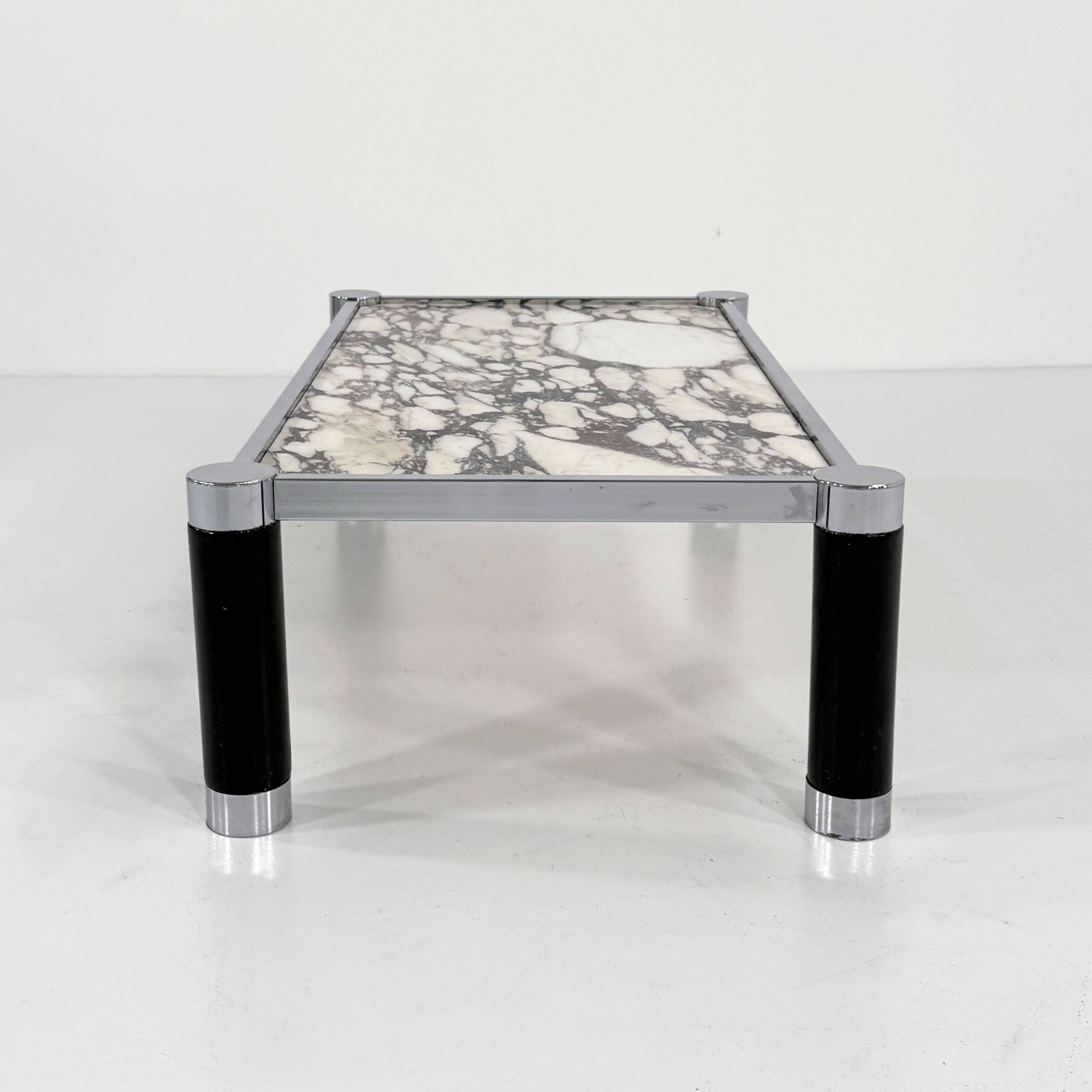 Postmodern coffee table in Calacatta Violetta marble, 1980