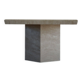 Table à manger carrée vintage scandinave en marbre blanc, années 1980