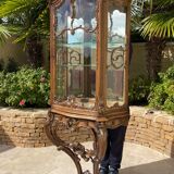 Louis XV Style Walnut Display Cabinet