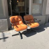 Knoll edition Pollock leather cognac chair