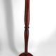 Art Deco floor lamp in carved walnut, stained glass shade, France, c. 1920