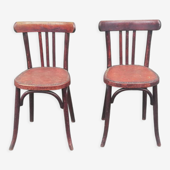 Paire de chaises de bistrot Baumann du début du XXème