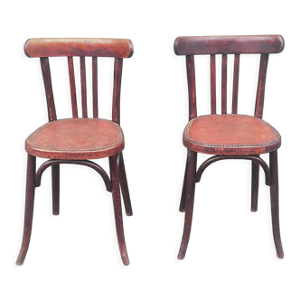 Paire de chaises de bistrot Baumann du début du XXème
