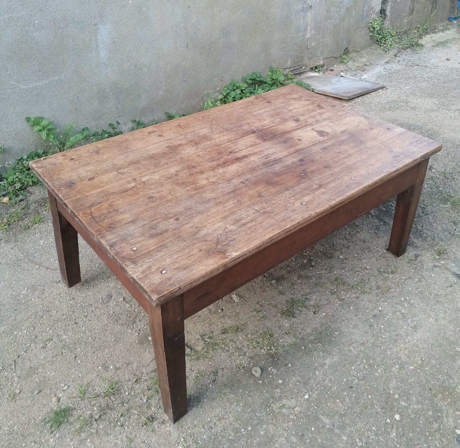 Antique wooden farmhouse table