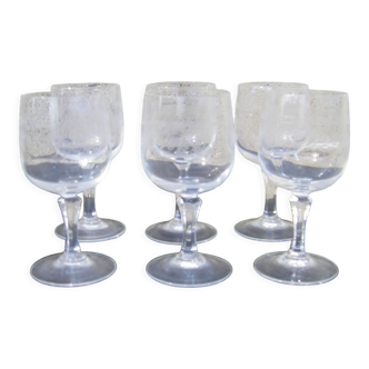 Series of six antique glasses