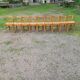 Suite of 9 straw chairs