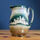 Antique Pitcher Jug Altehburg Saxony German Earthenware Numbered 1206E Village