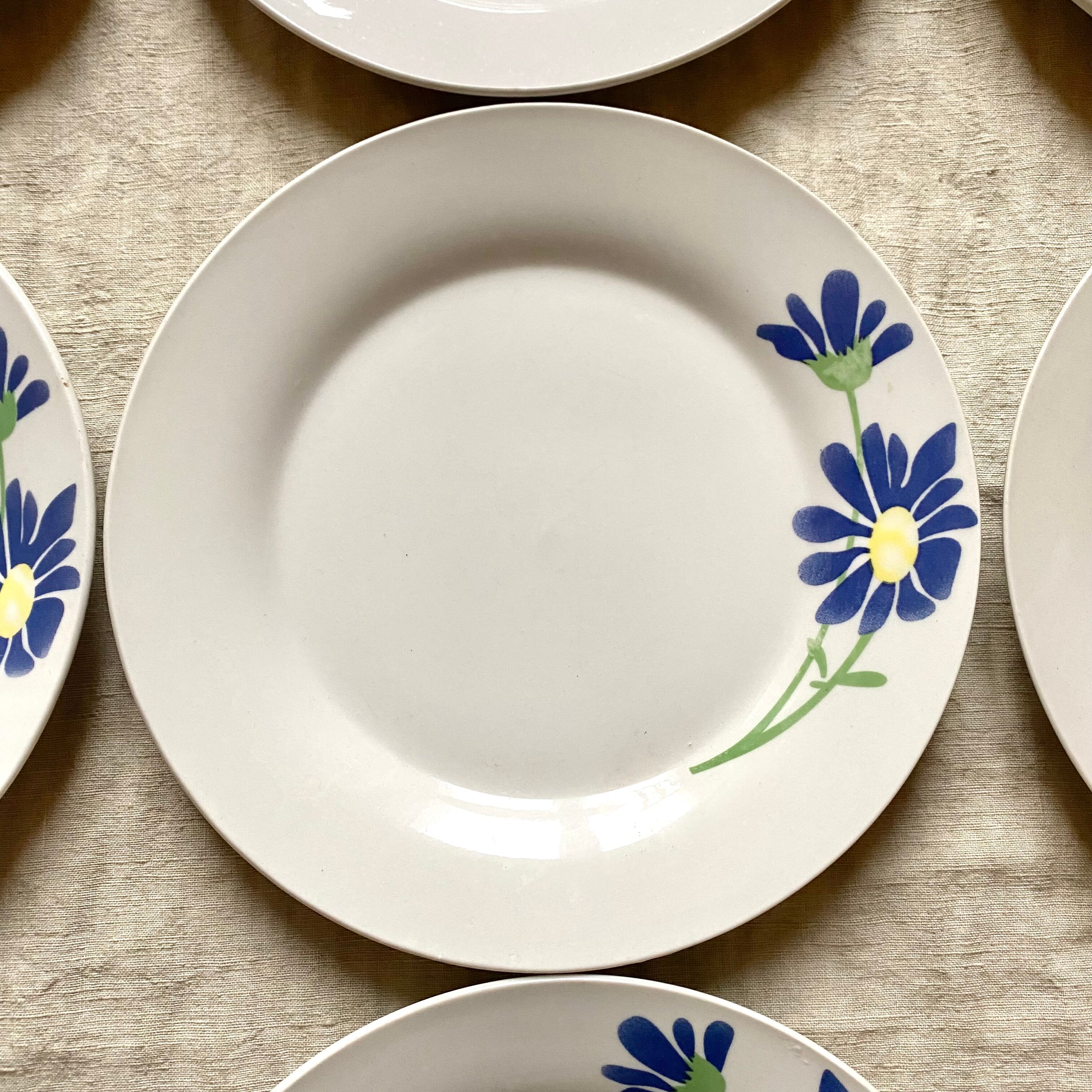 Vintage blue flower dessert plates