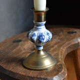 Porcelain brass candle holder