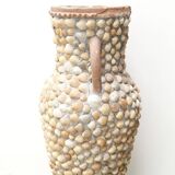 Terracotta and shell jar with handles for the terrace
