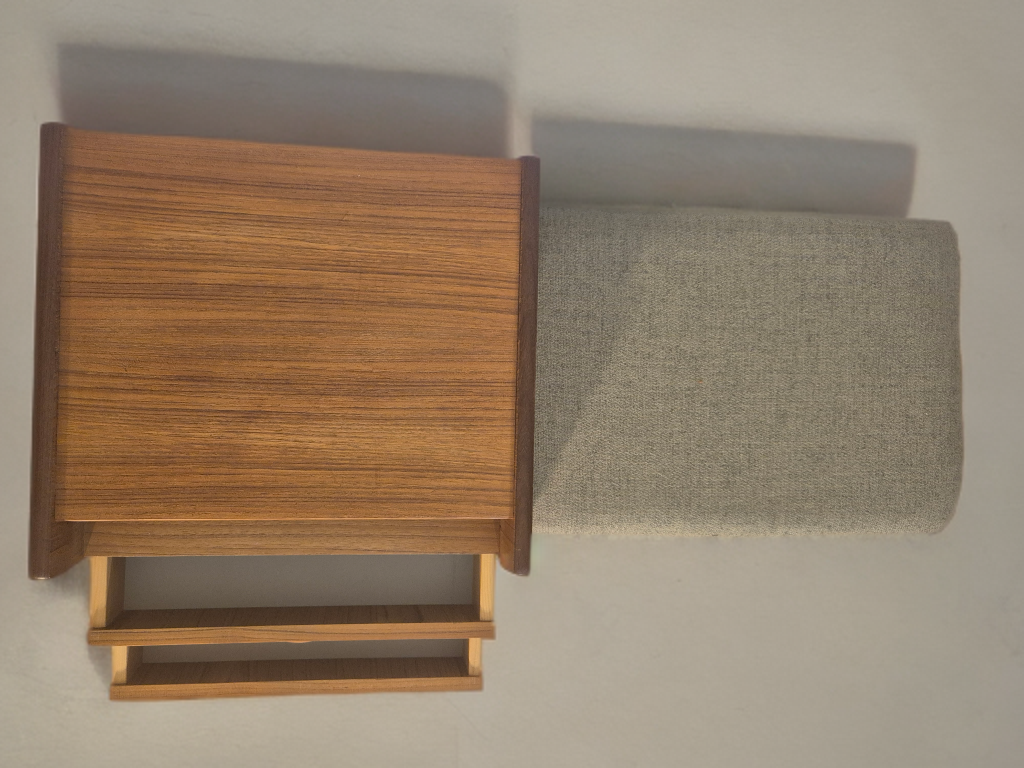 Teak telephone bench, Vintage Scandinavian 1960s