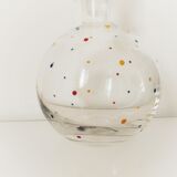 Crystal decanter with colored enamel dots