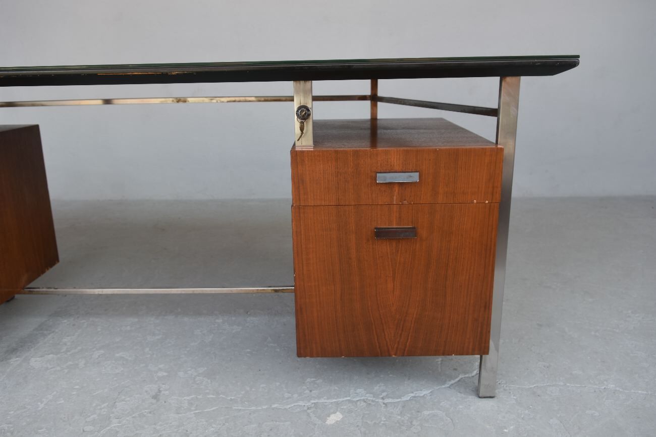 Desk rosewood and chrome 1960s