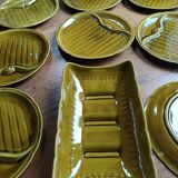 Gien glossy earthenware asparagus service, 1970