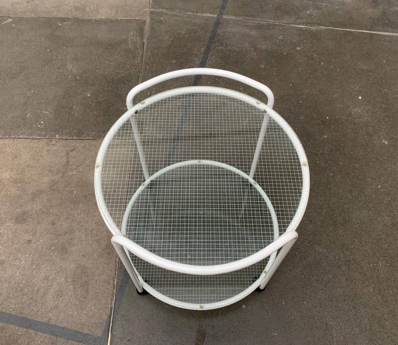 Postmodern Glass Side Table or Dessert Table