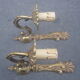 Pair of wall lights in brass