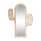Cactus mirror in rattan and vintage bohemian canning  42x60cm