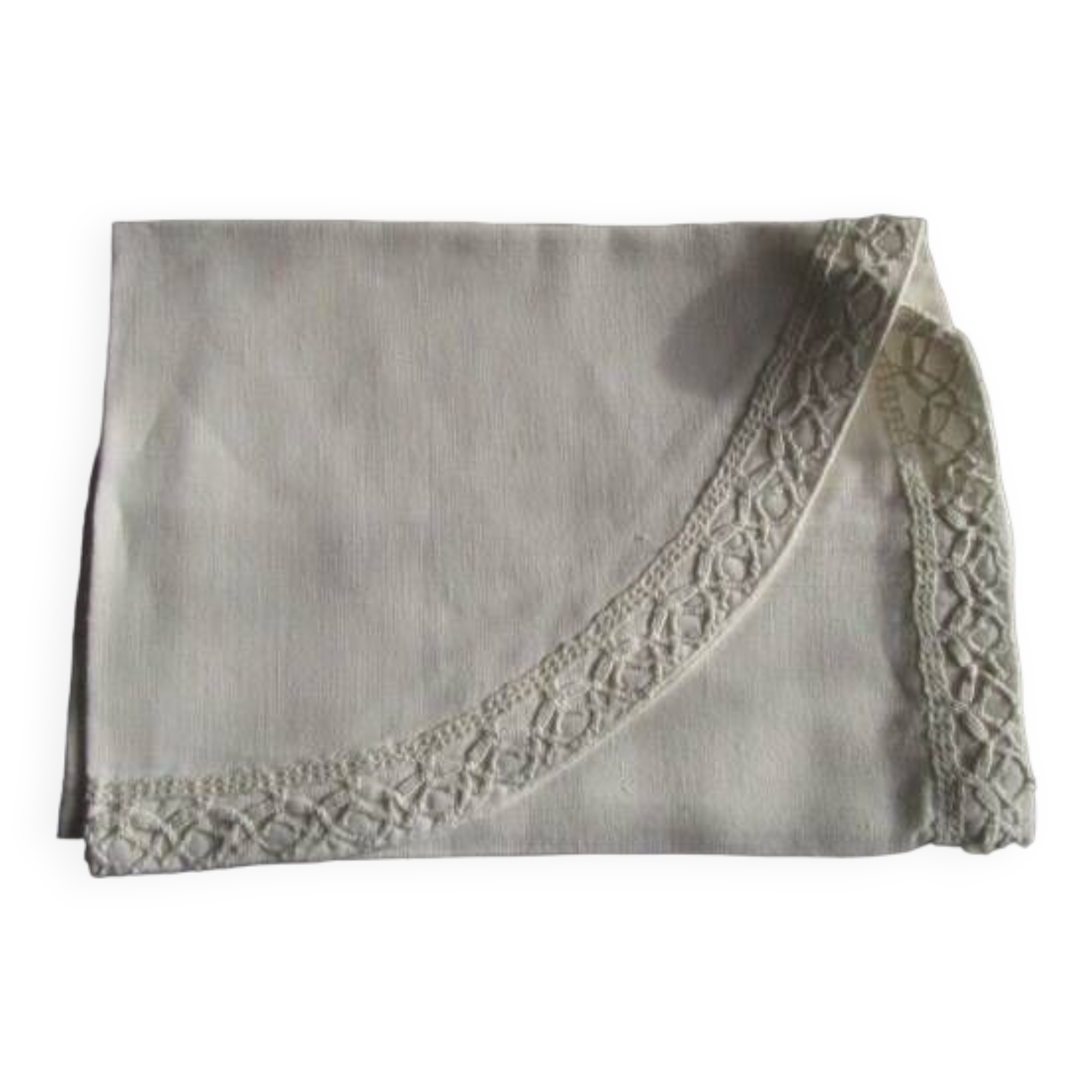 Half-moon old embroidered cradle pillowcase